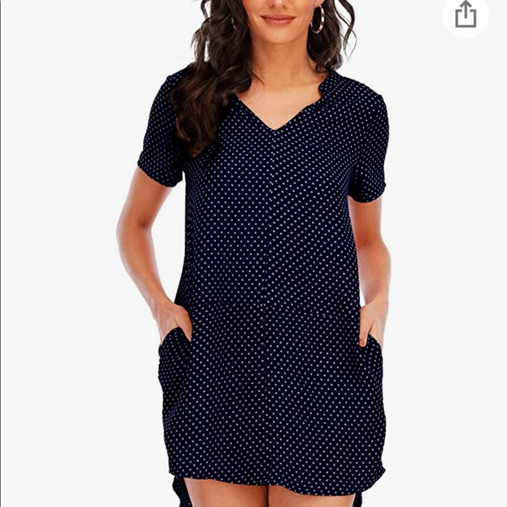 Davenil short sleeve dress w pockets.